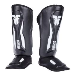Fighter Shinguards Thai Ergo - Black/white, FSG-004BW