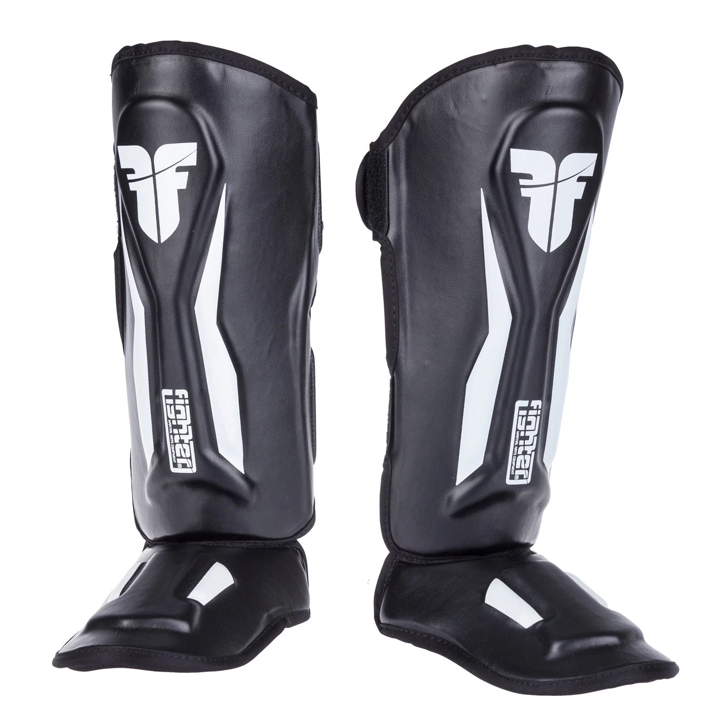 Fighter Shinguards Thai Ergo - Black/white, FSG-004BW