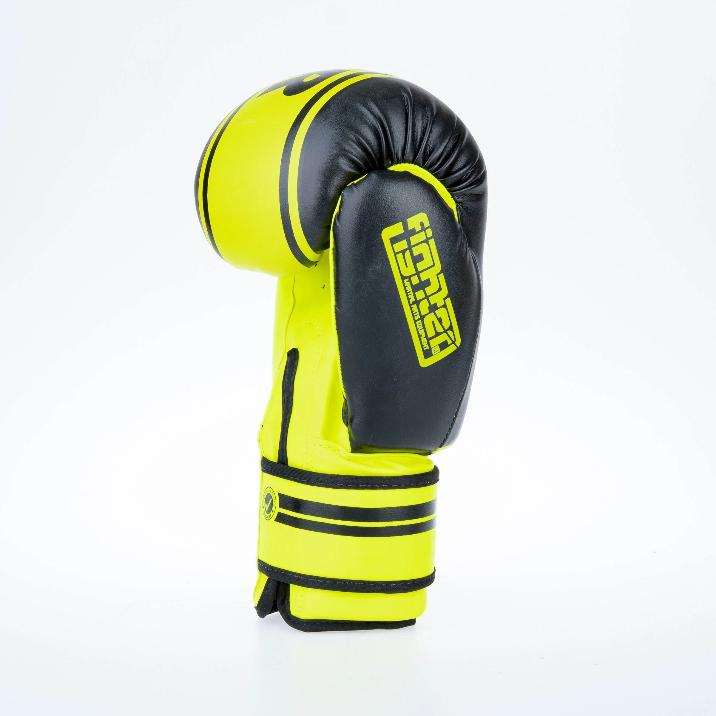 Fighter Boxing Gloves Basic Stripe - Neon Yellow/black - Image 3