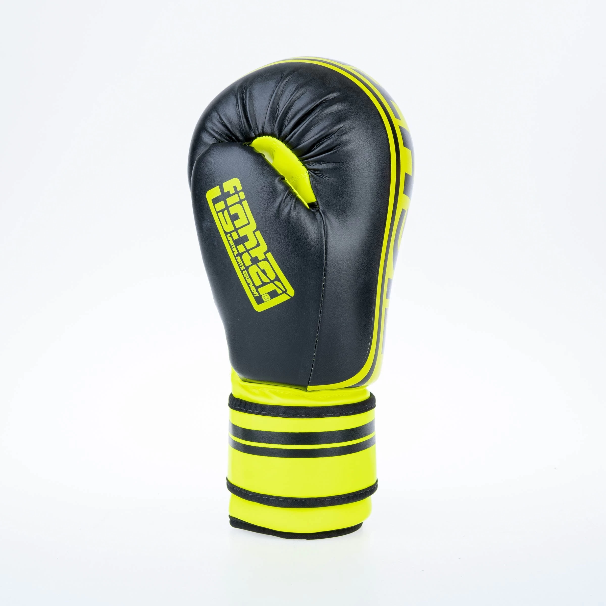 Fighter Boxing Gloves Basic Stripe - Neon Yellow/black - Image 4