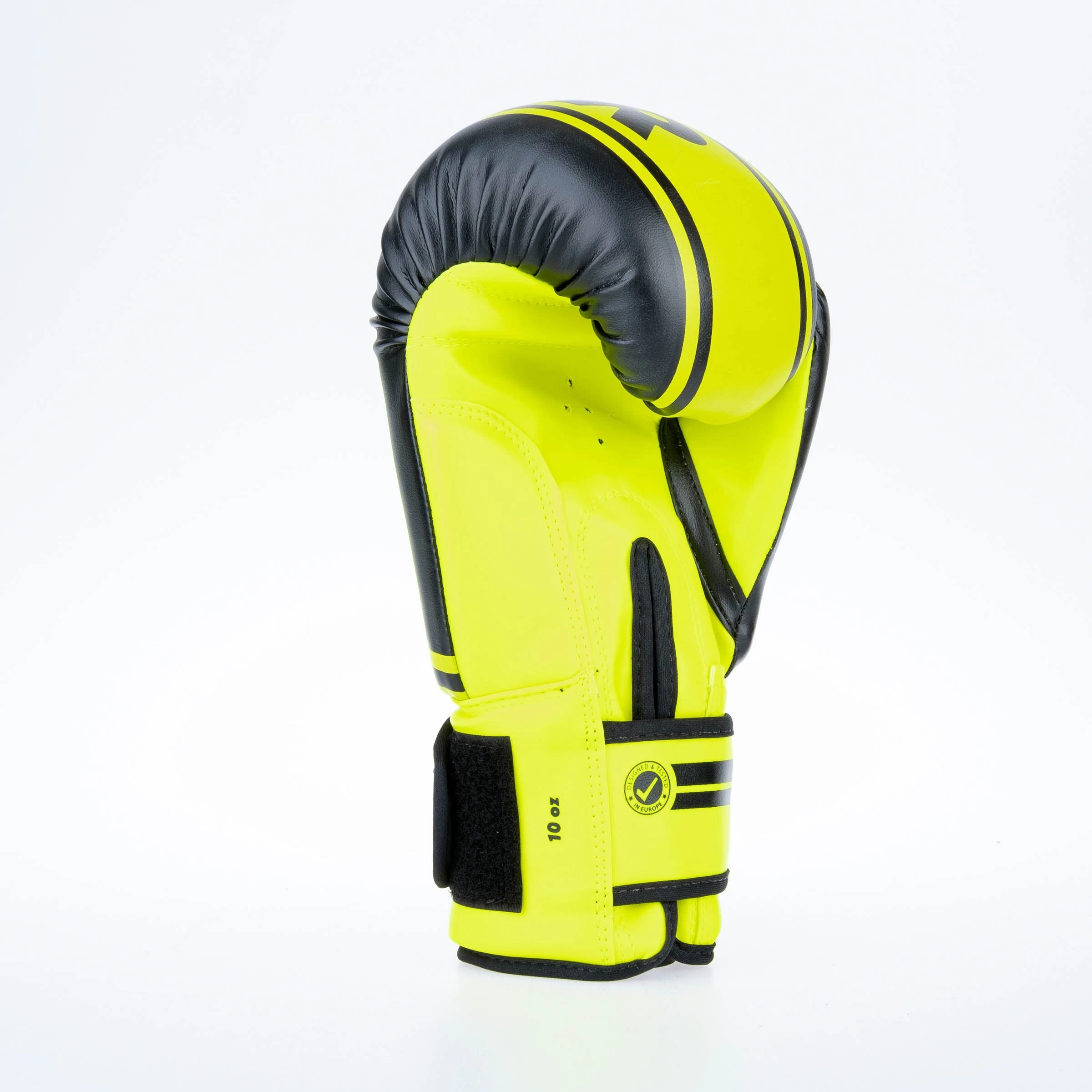 Fighter Boxing Gloves Basic Stripe - Neon Yellow/black - Image 7