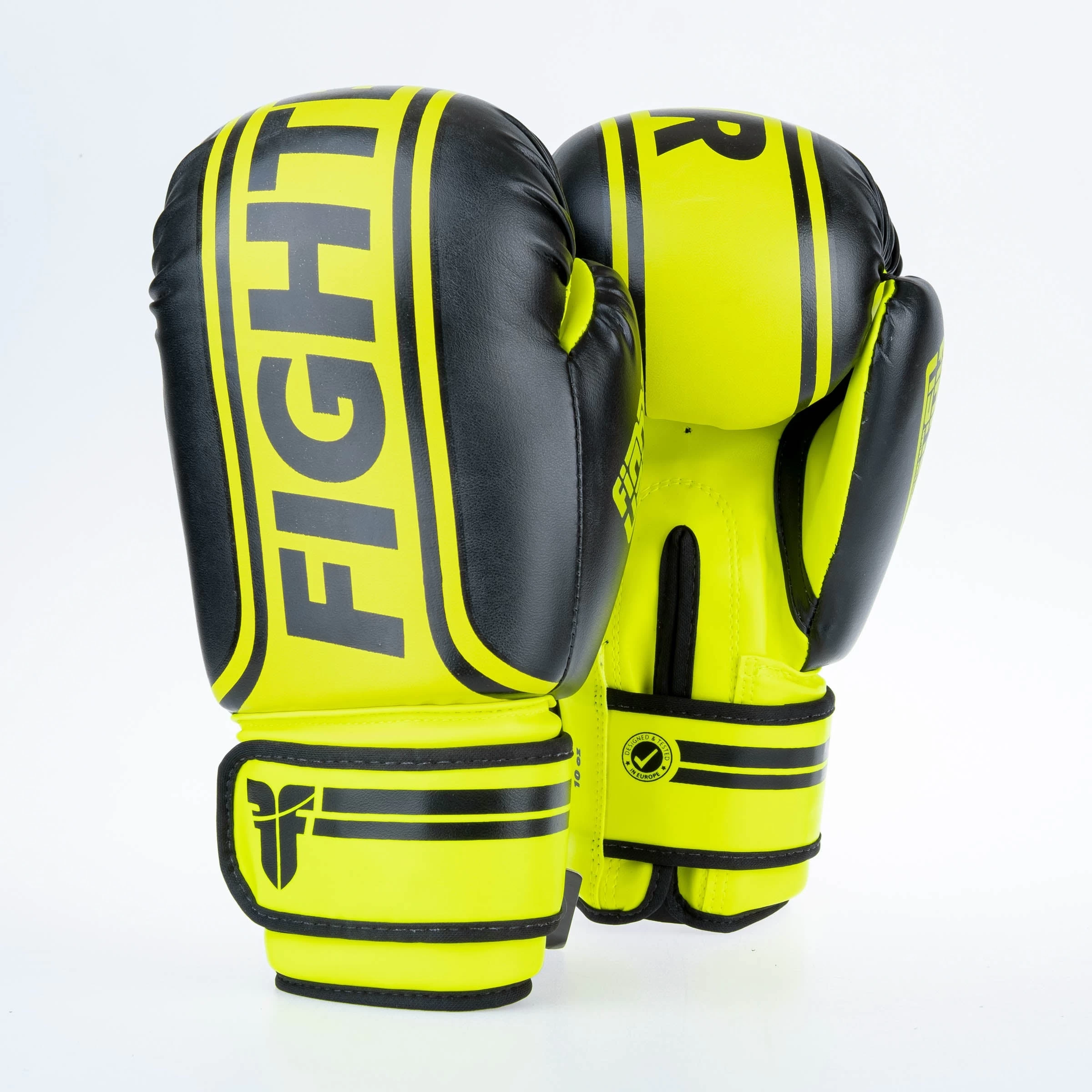 Fighter Boxing Gloves Basic Stripe - Neon Yellow/black - Image 8