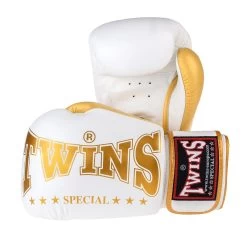 Boxing Gloves Twins - White/gold, BGVL-8-WHITE