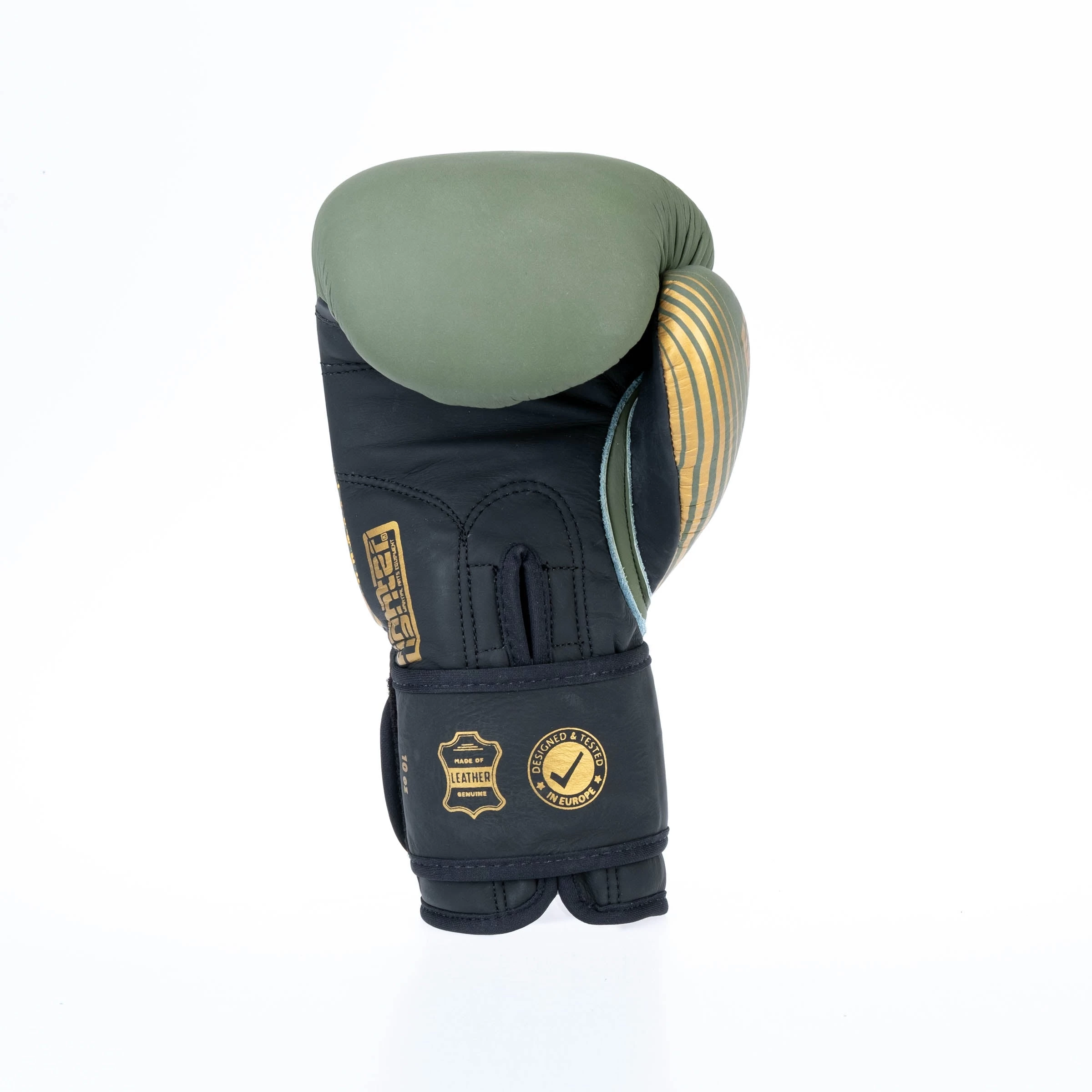 Fighter Boxing Gloves SPLIT Stripes - Khaki/gold - Image 2