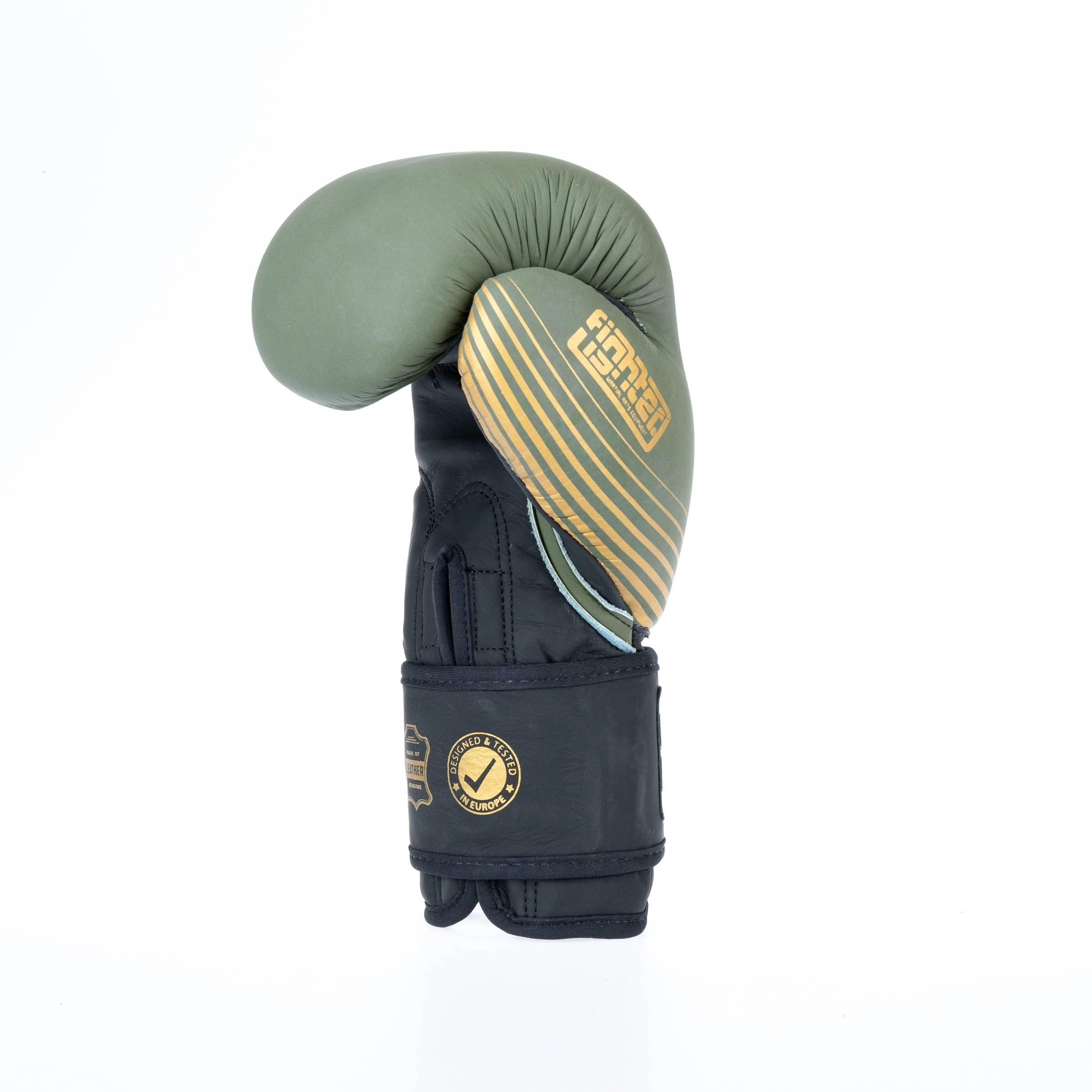 Fighter Boxing Gloves SPLIT Stripes - Khaki/gold - Image 3