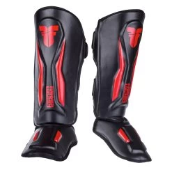 Fighter Shinguards Thai Ergo - Black/red, FSG-004BR