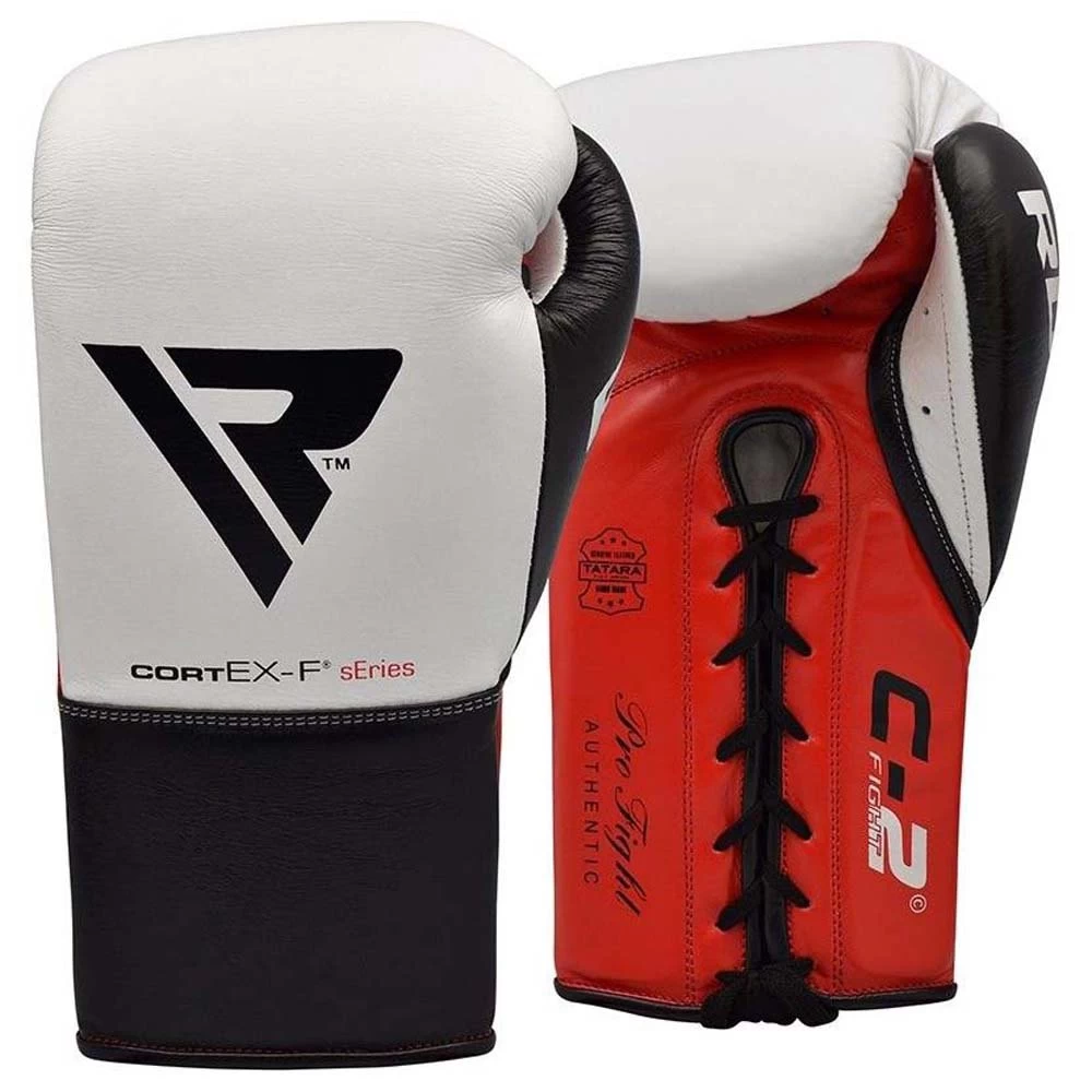 RDX SPORTS C2 Fight Lace Up Leather Boxing Gloves